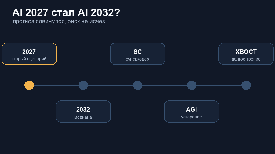 Таймлайн прогноза AI 2027 и AI 2032