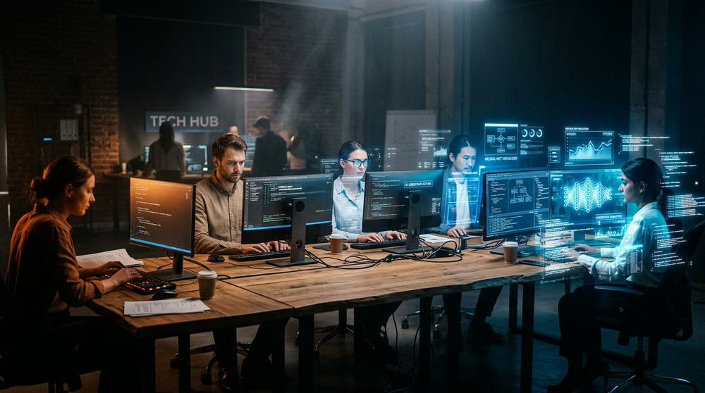 Пять уровней зрелости ИИ в разработке: от автодополнения до harness-систем, инфографика для руководителя команды