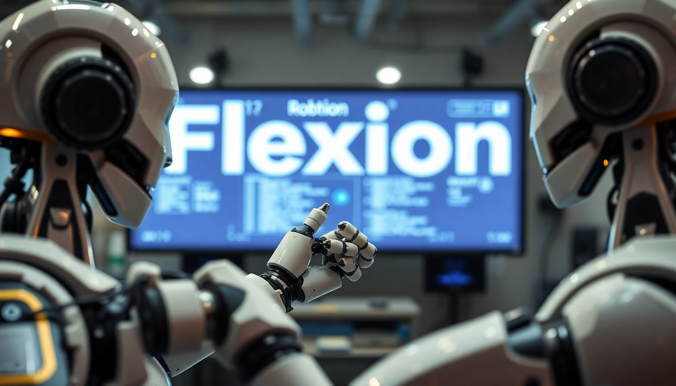Человекоподобный робот Flexion Robotics выполняет офисную задачу: забирает посылку, поднимается по лестнице, вызывает лифт