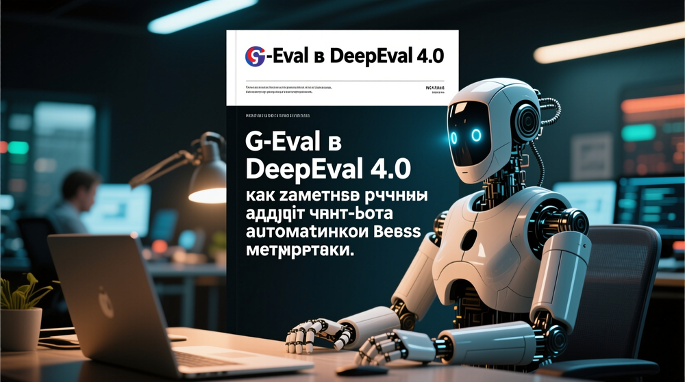Схема автоматической оценки ответов чат-бота по бизнес-критериям через G-Eval в DeepEval 4.0