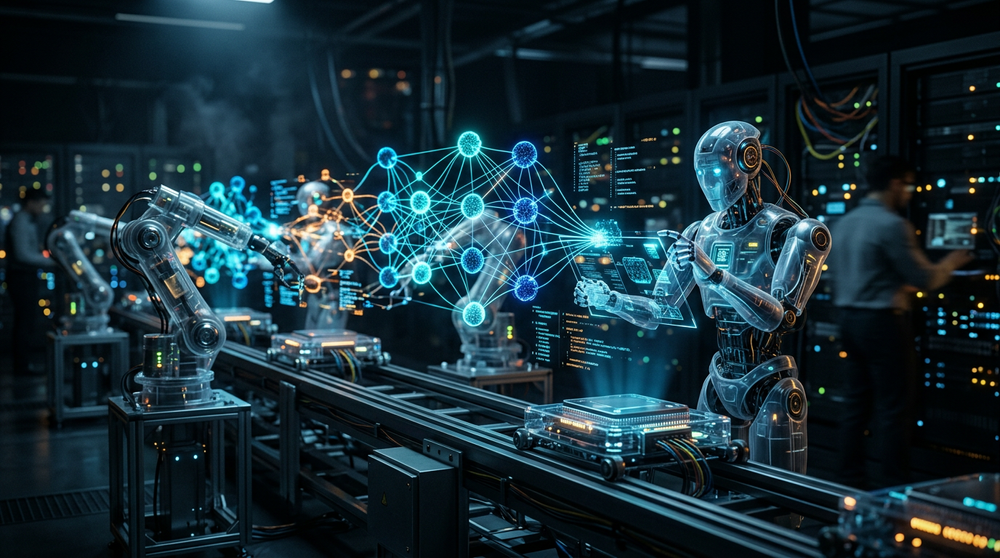 Схема перехода от одиночных запросов к LLM к цепочке AI-агентов, автоматизирующих рутинные бизнес-процессы
