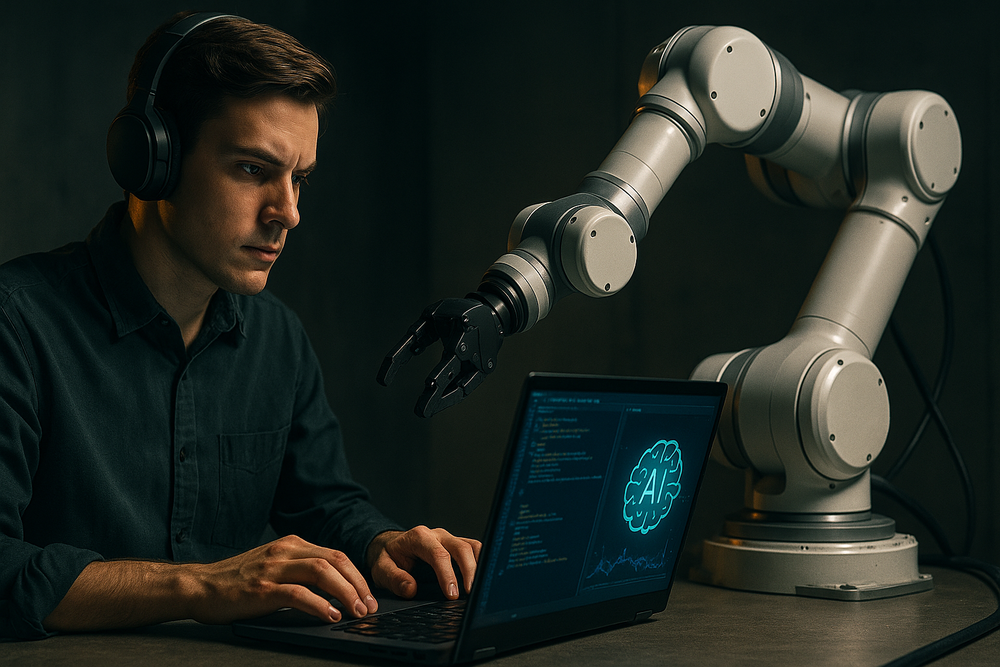 Роботизированная рука LeRobot 101 под управлением AI-агента в пилоте с code-as-policy: захват объекта и риск перегрева моторо