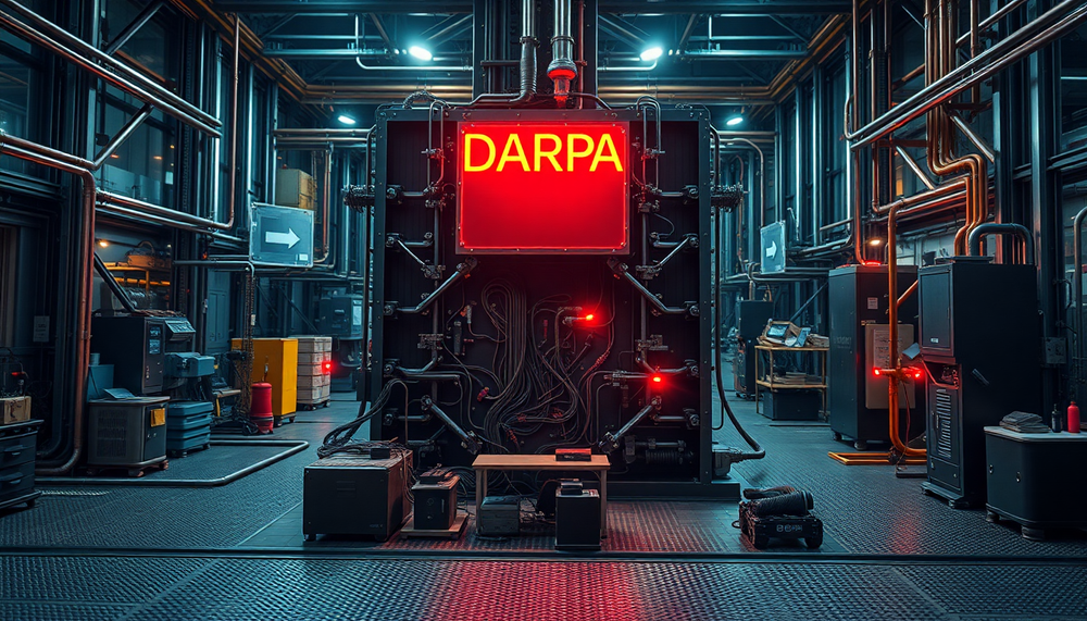 Схема обмена данных завода на ИИ-модель от DARPA с рисками и выгодами