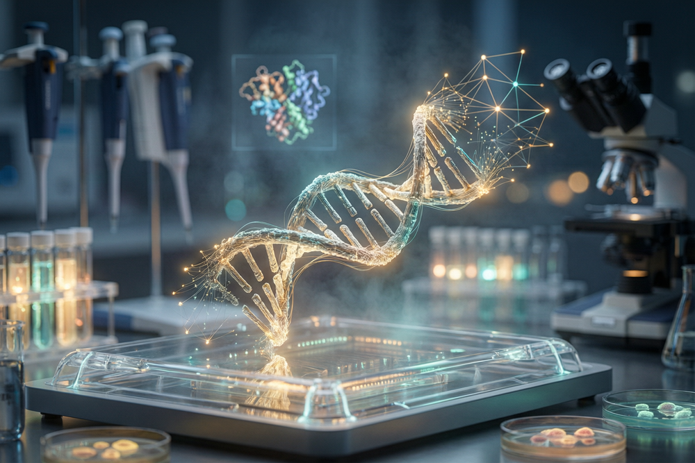 Логотип программы грантов Anthropic AI for Science для исследований редких заболеваний и модель Claude
