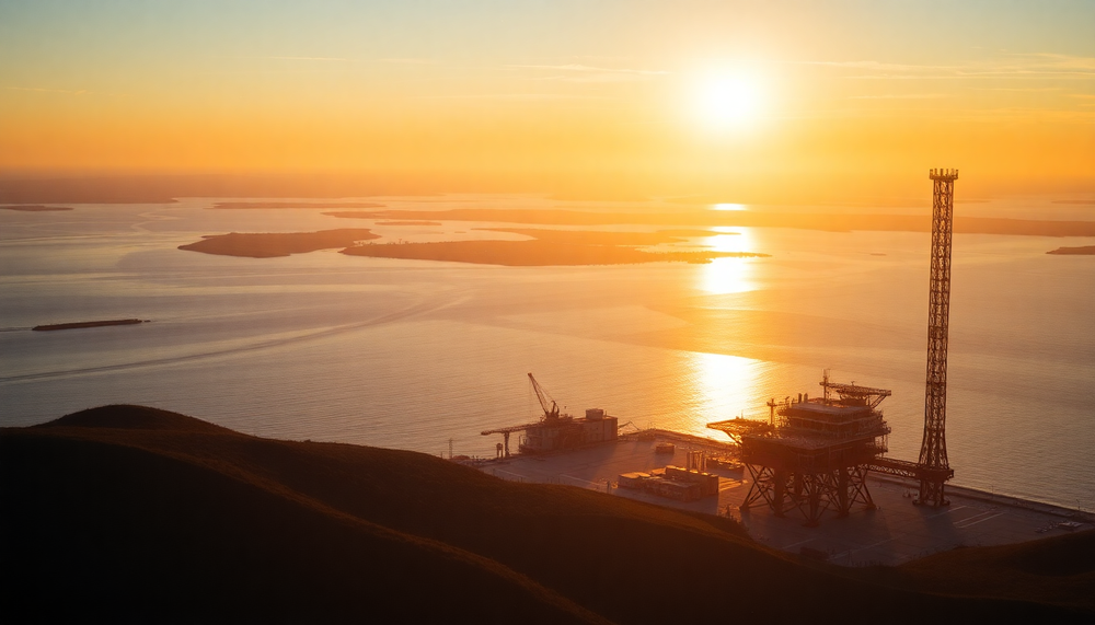 Оператор Woodside Energy с планшетом, на котором AI-копилот Startup Advisor показывает рекомендации по запуску турбины
