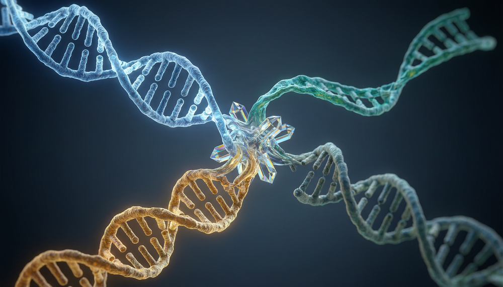 Схема интеграции данных ДНК, РНК и белков в мультиомном анализе